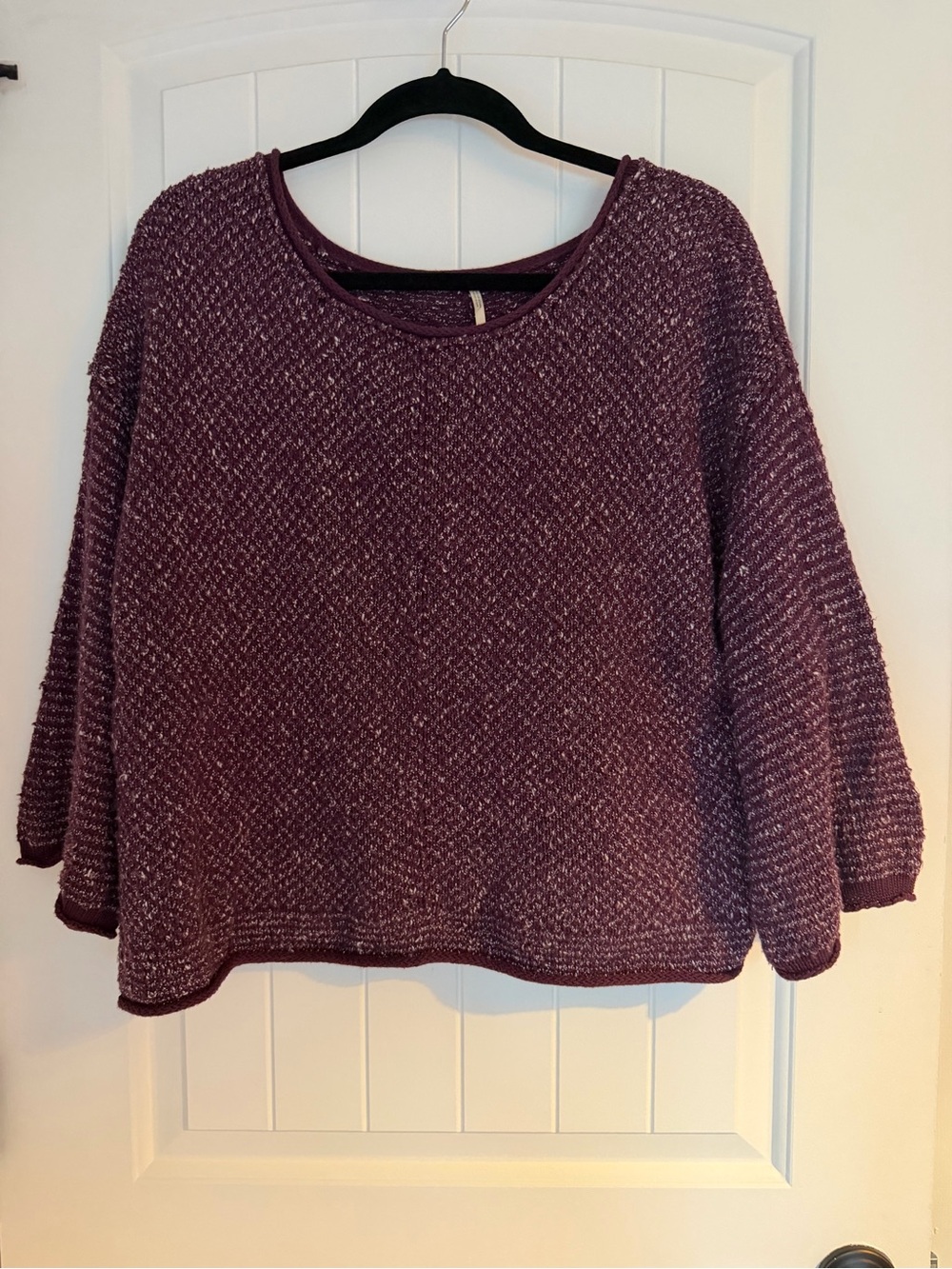 Free People Marled Plum Scoopneck Sweater M
